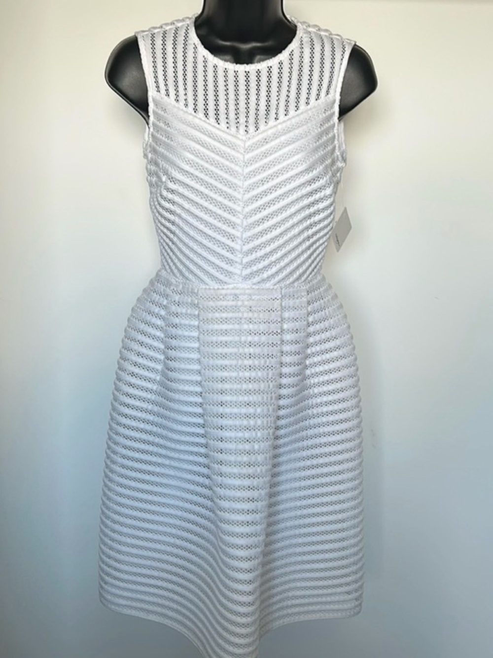 HALOGEN White Lace Fit & Flare Dress XS NWT Graduation Bridal Shower Wedding